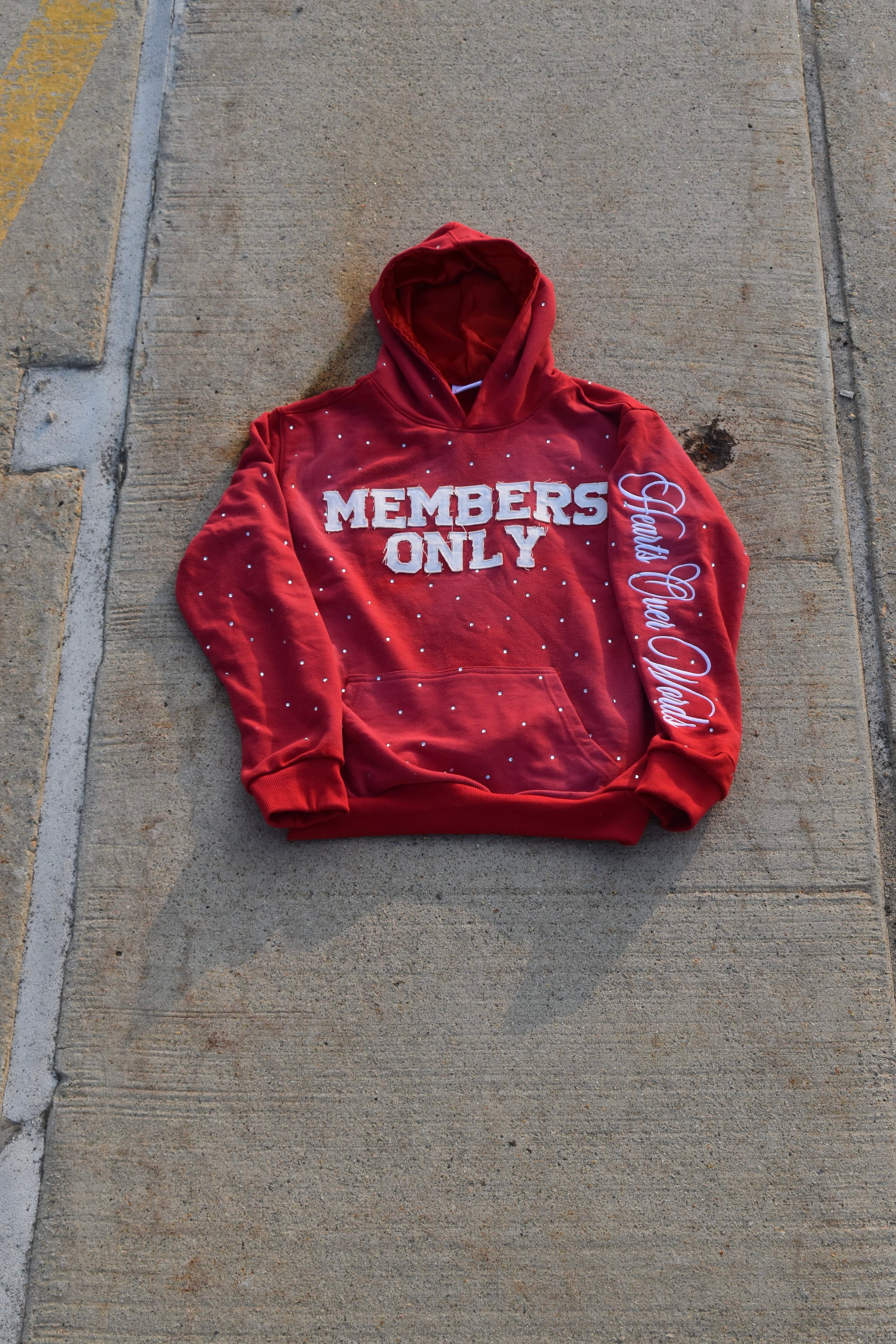 Red “M.O” Pullover Hoodie