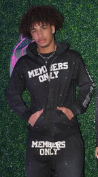 Black "M.O" Flared Sweats