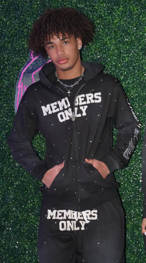 Black "M.O" Flared Sweats