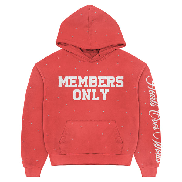 Red “M.O” Pullover Hoodie