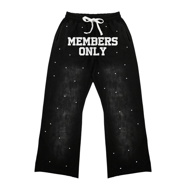 Black "M.O" Flared Sweats